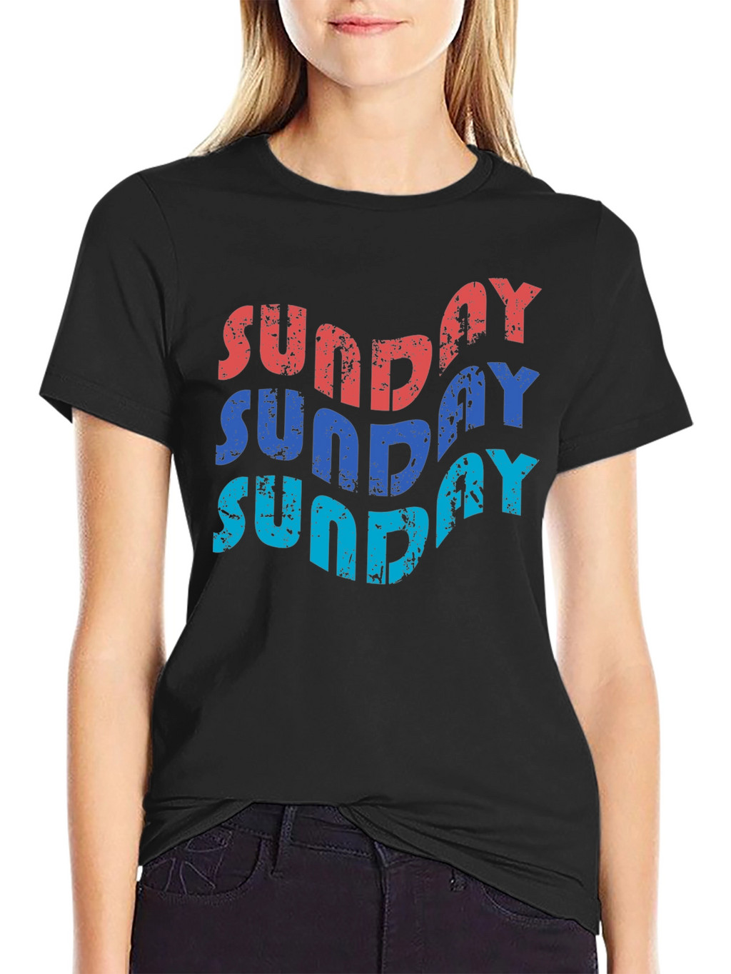 Retro Sunday Graphic T-Shirt - Black