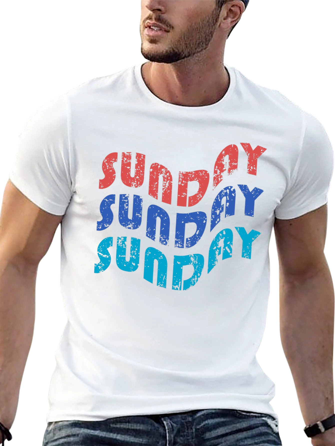 Retro Sunday Graphic T-Shirt - Black