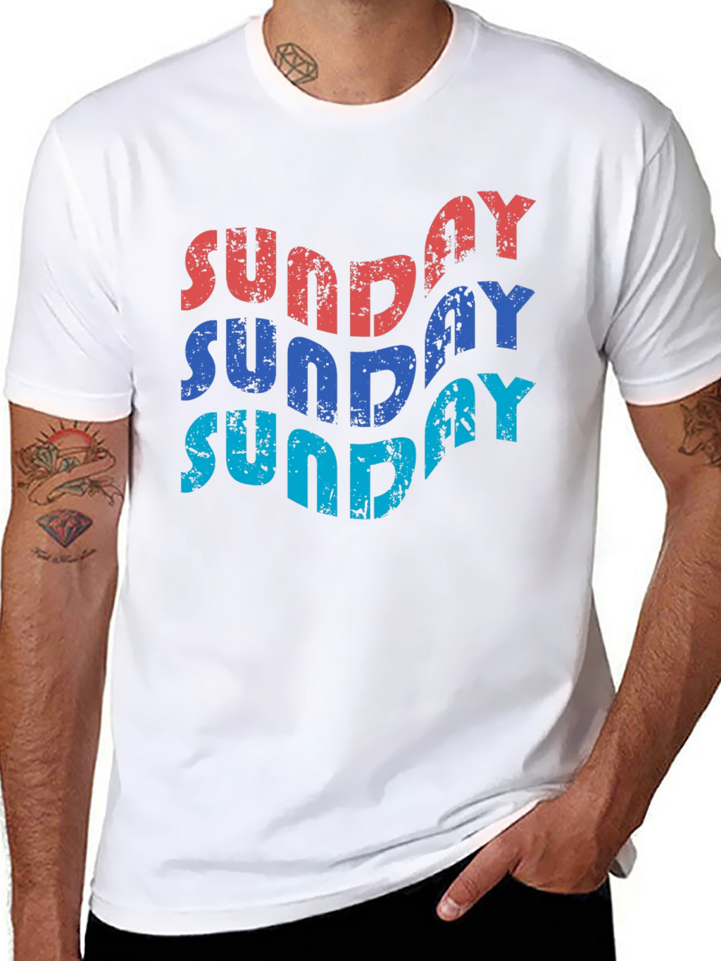 Retro Sunday Graphic T-Shirt - Black