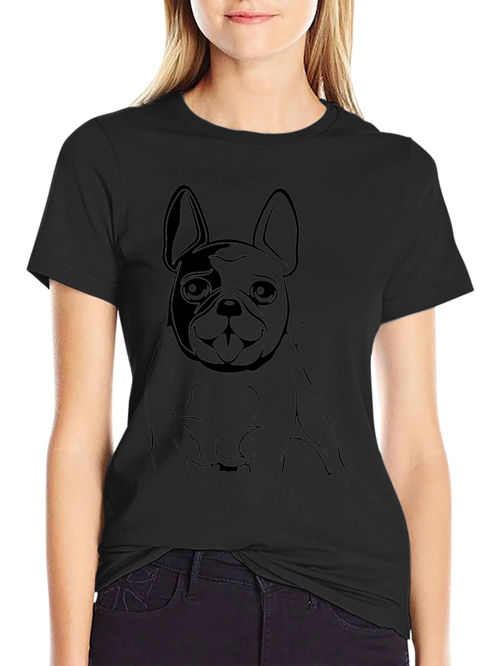 Dog Graphic Tee - Casual Black T-Shirt