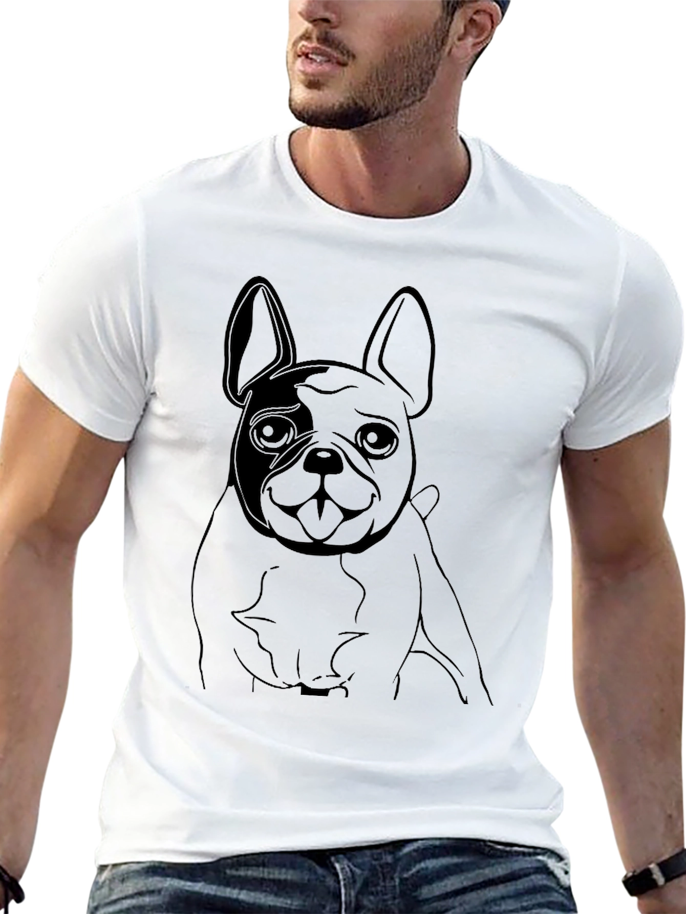 Dog Graphic Tee - Casual Black T-Shirt