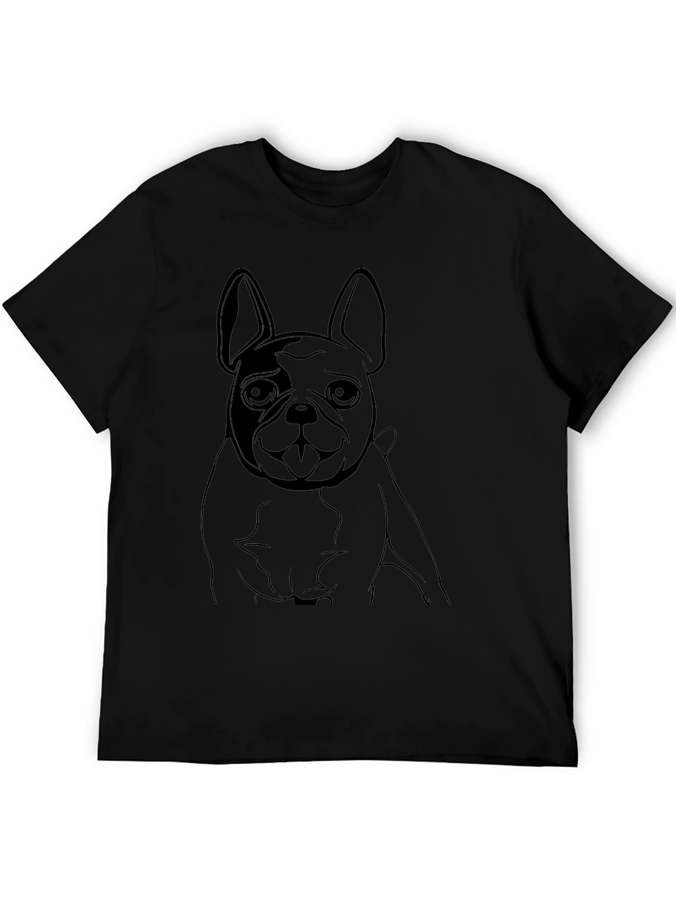 Dog Graphic Tee - Casual Black T-Shirt