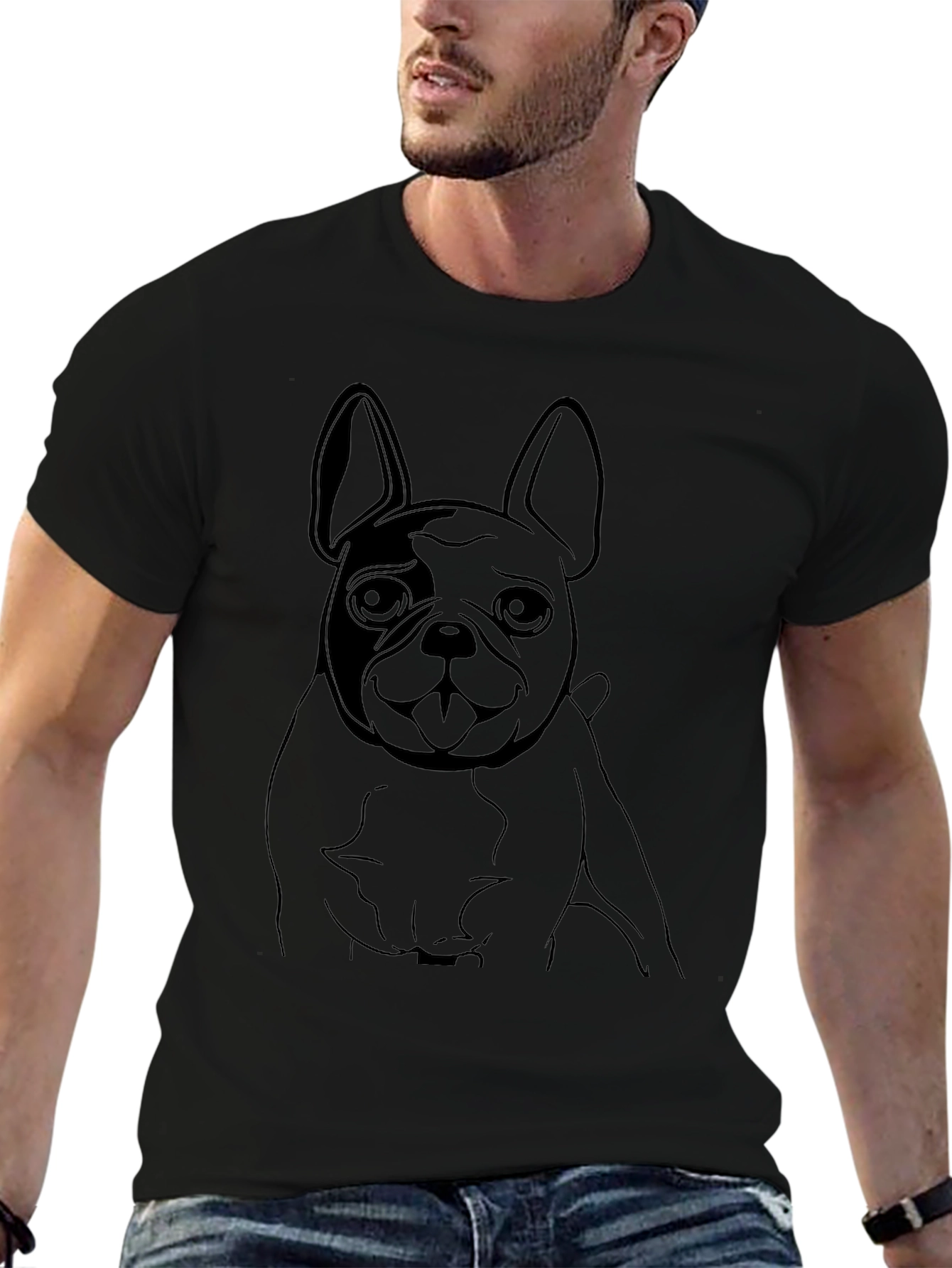Dog Graphic Tee - Casual Black T-Shirt