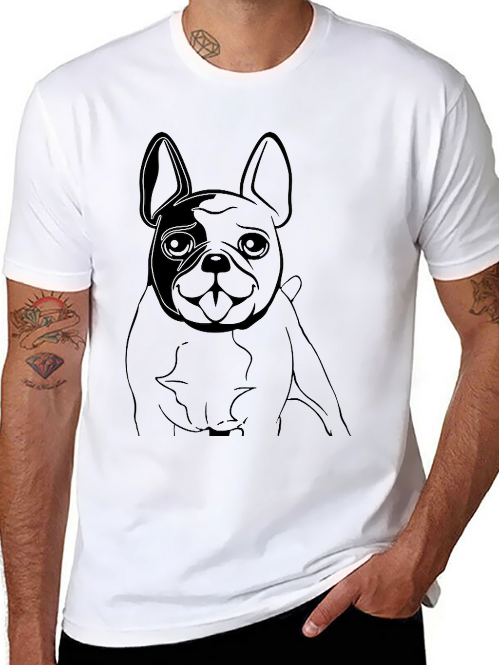 Dog Graphic Tee - Casual Black T-Shirt