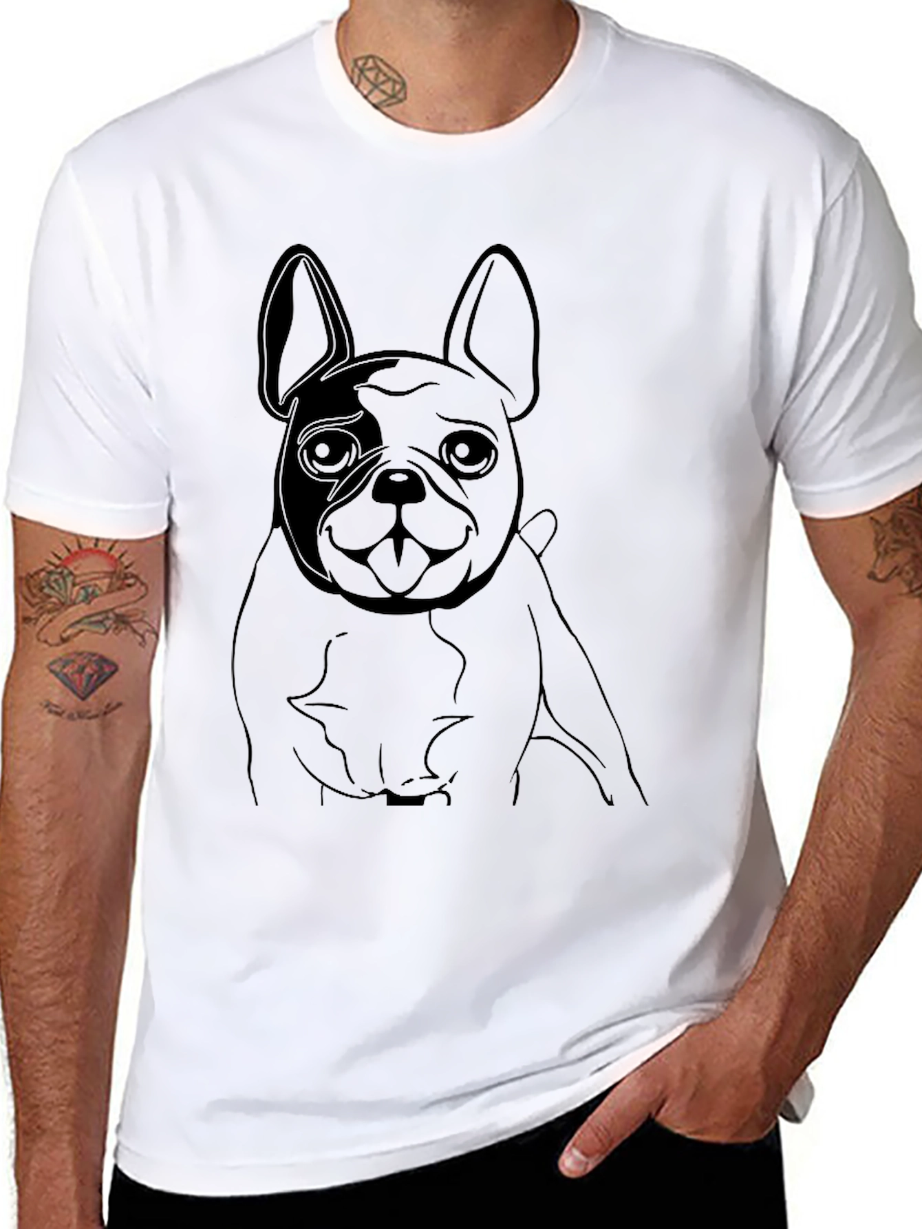 Dog Graphic Tee - Casual Black T-Shirt