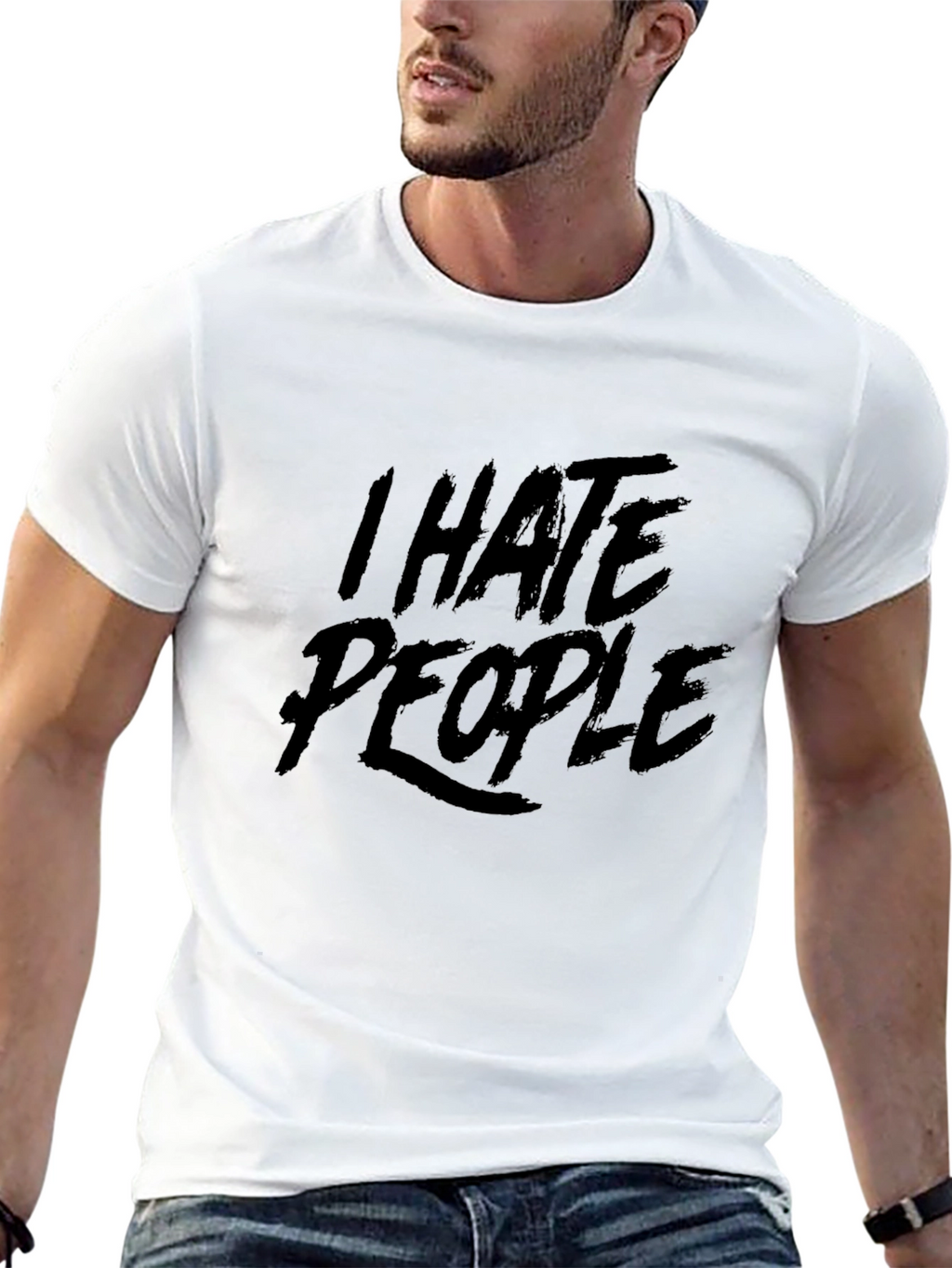 I Hate People Black Graphic Tee