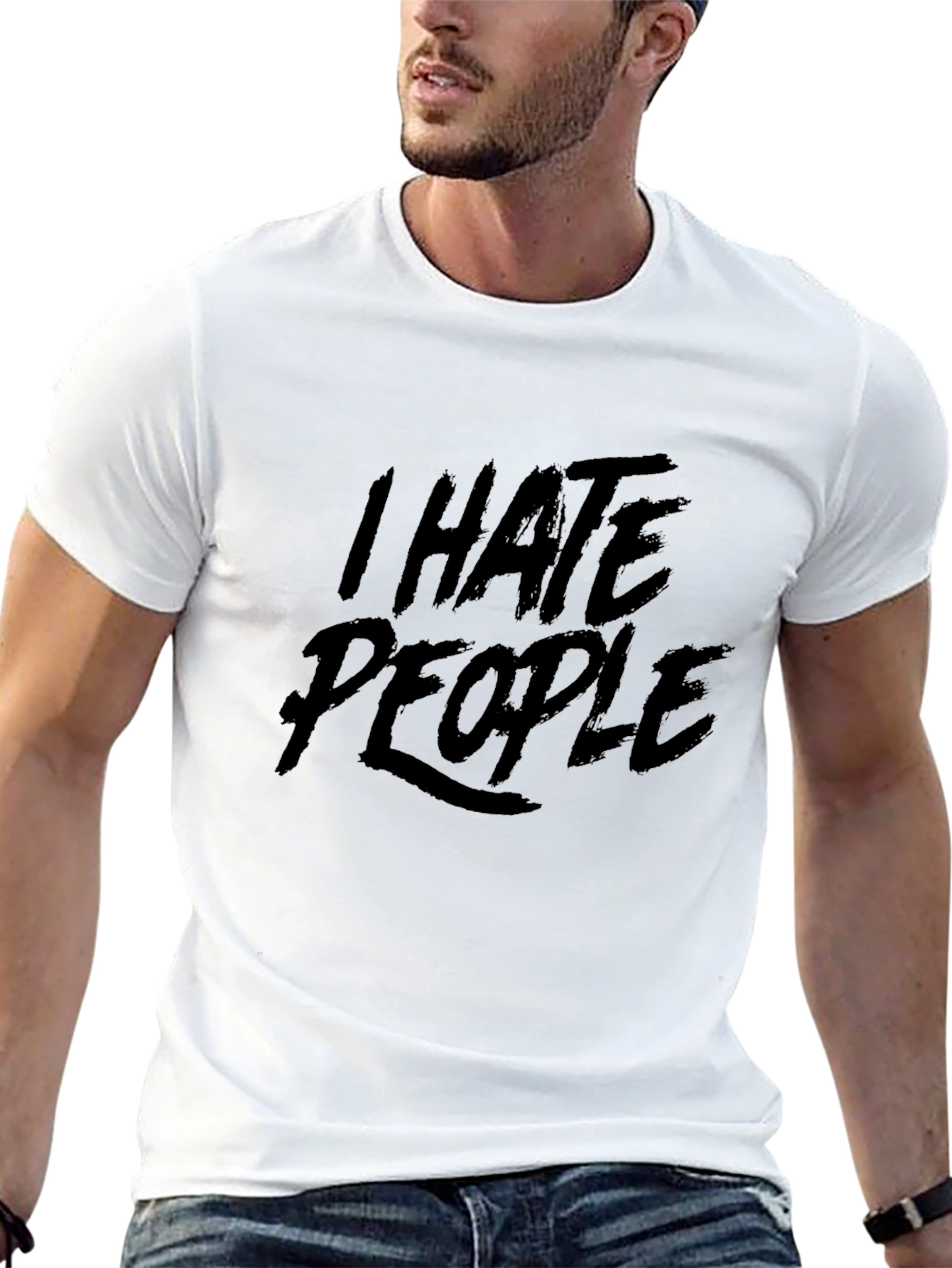 I Hate People Black Graphic Tee