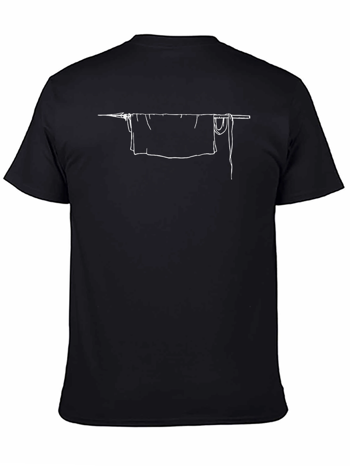 Abstract Clothesline Graphic Tee - Modern Minimalist