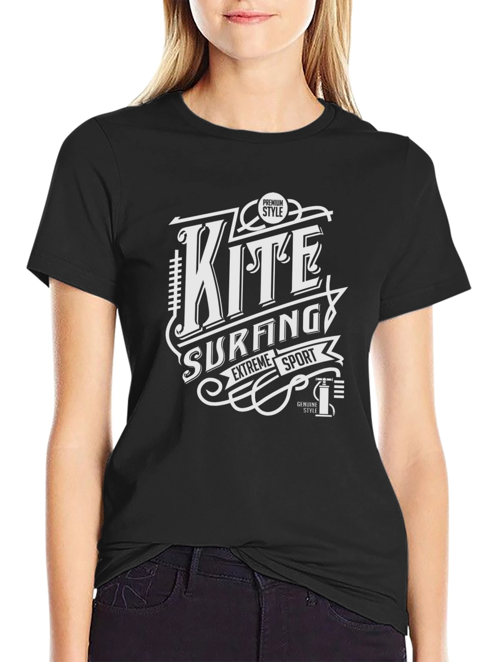 Kite Surfing Extreme Sport Black T-Shirt