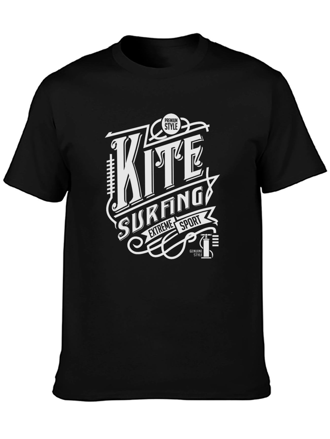 Kite Surfing Extreme Sport Black T-Shirt