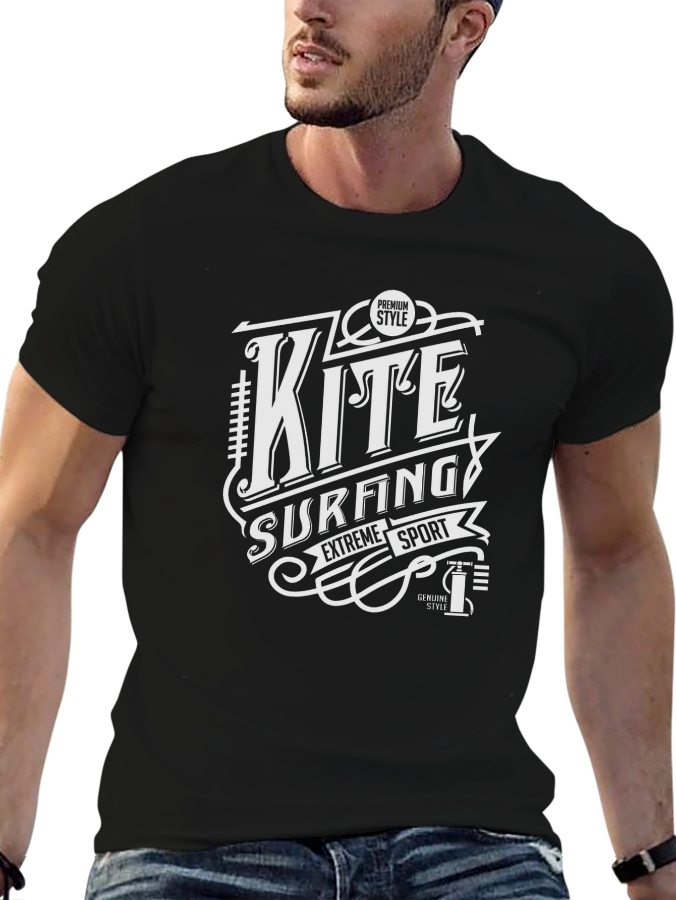 Kite Surfing Extreme Sport Black T-Shirt