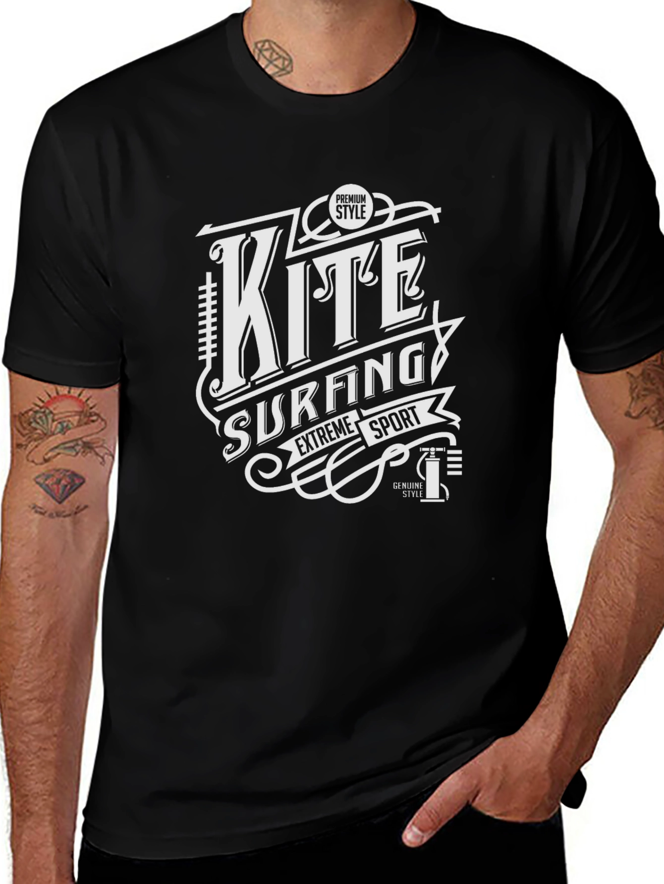 Kite Surfing Extreme Sport Black T-Shirt
