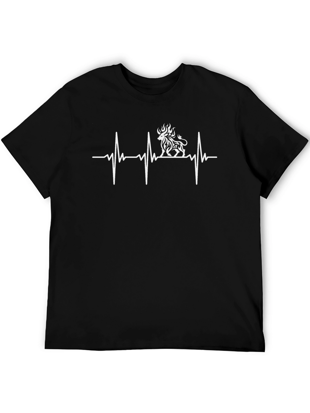 Lion Heartbeat Graphic Tee - Black