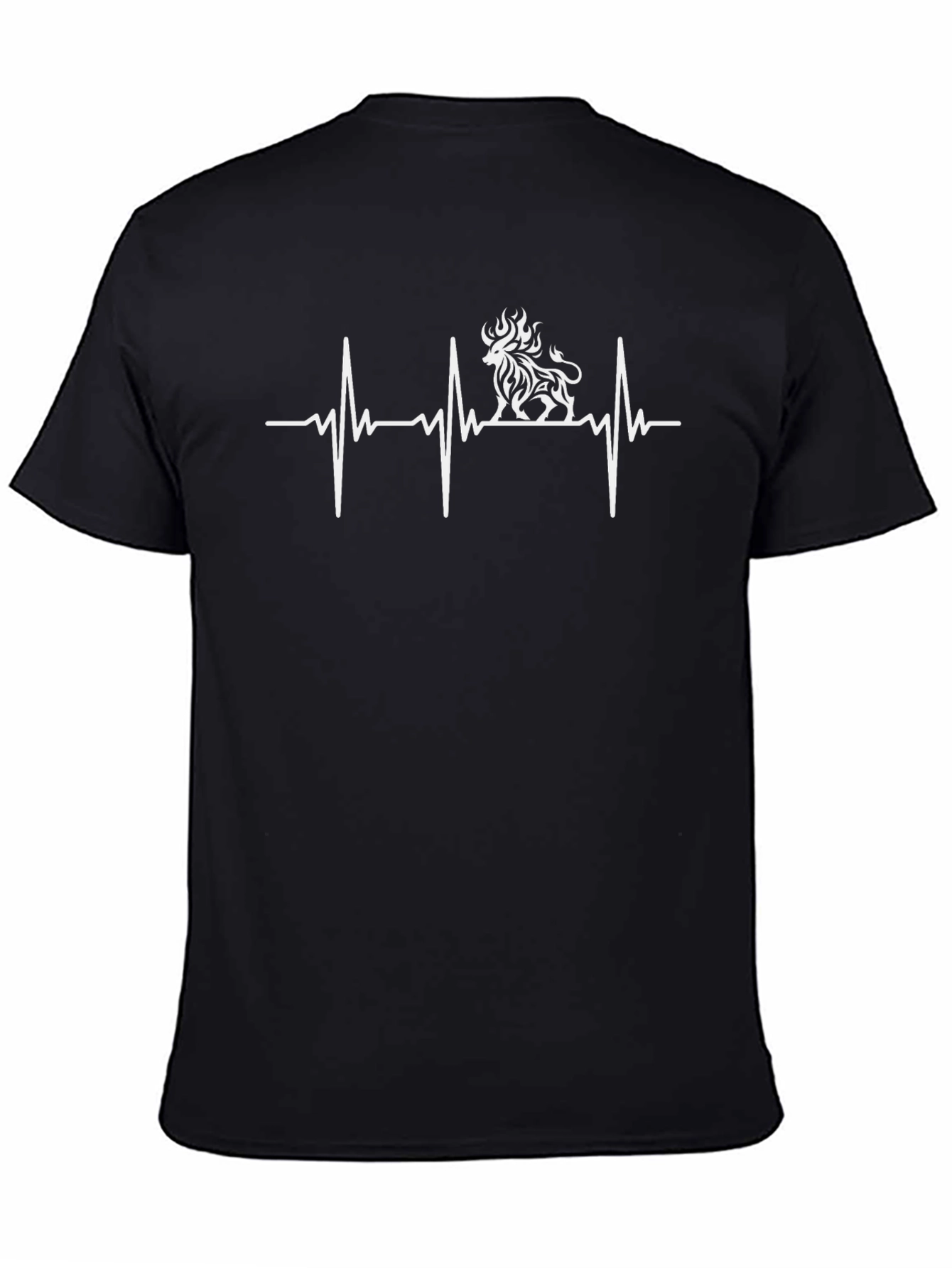 Lion Heartbeat Graphic Tee - Black