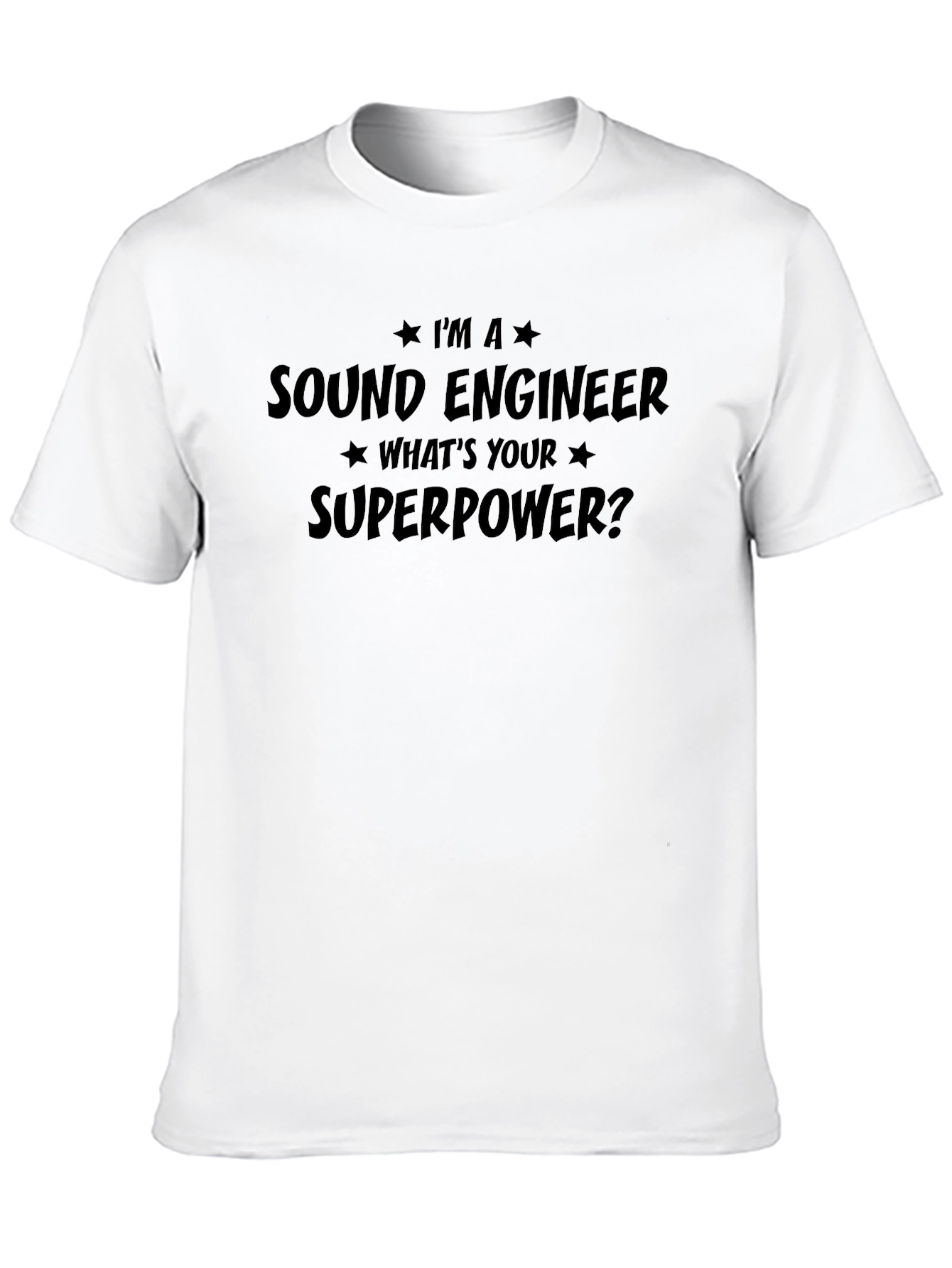 Sound Engineer Superpower Tee - Black Graphic T-Shirt