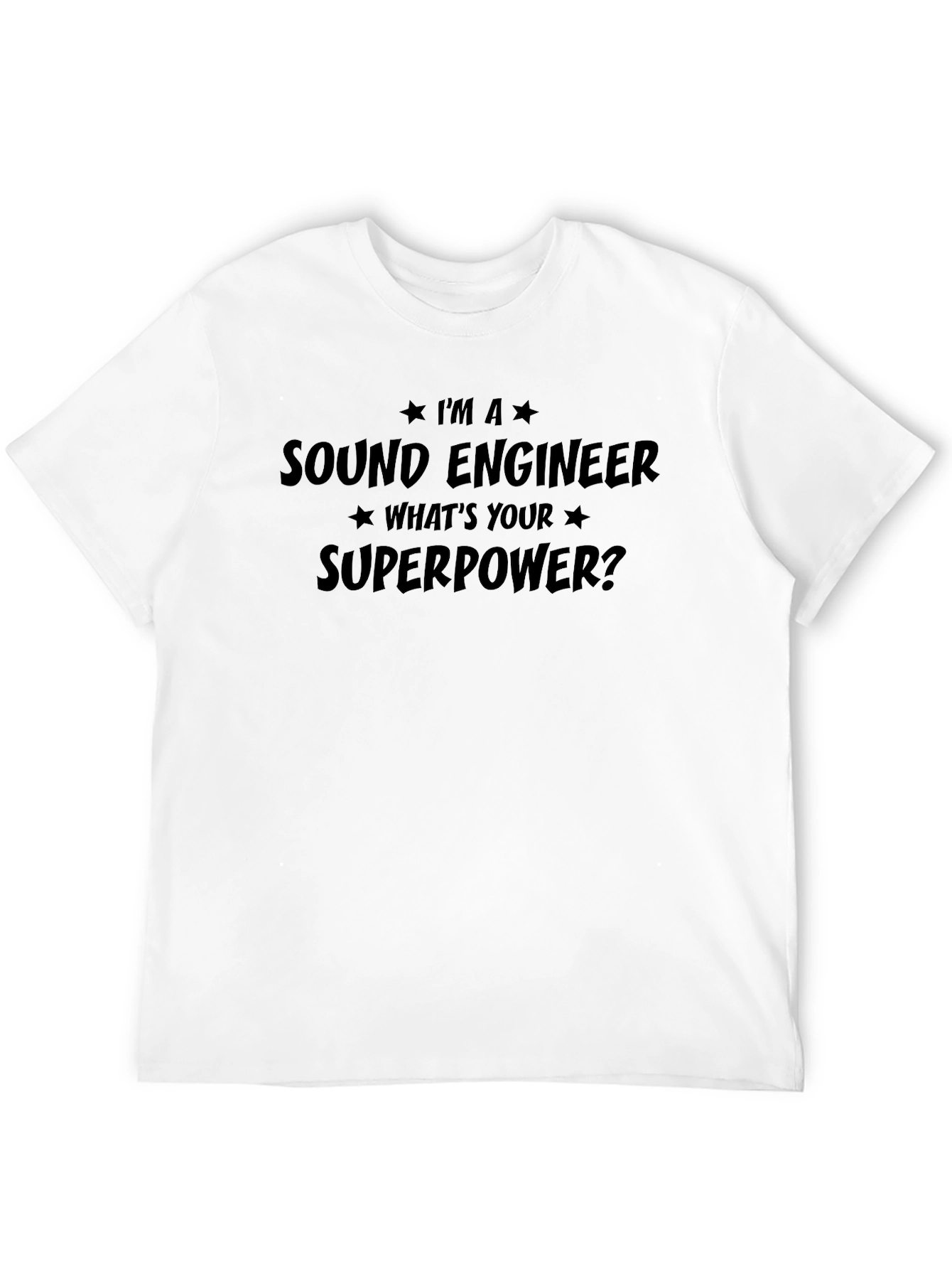 Sound Engineer Superpower Tee - Black Graphic T-Shirt