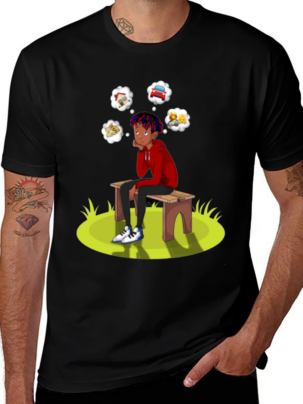 Dreamer T-Shirt Black Cotton Blend Unique Design