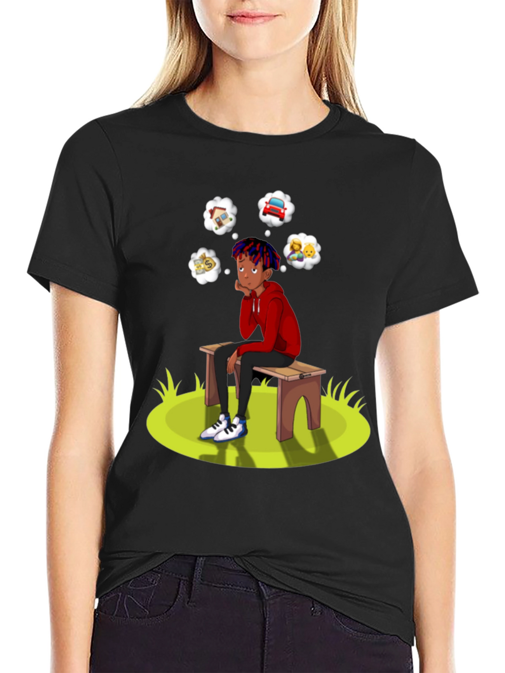 Dreamer T-Shirt Black Cotton Blend Unique Design