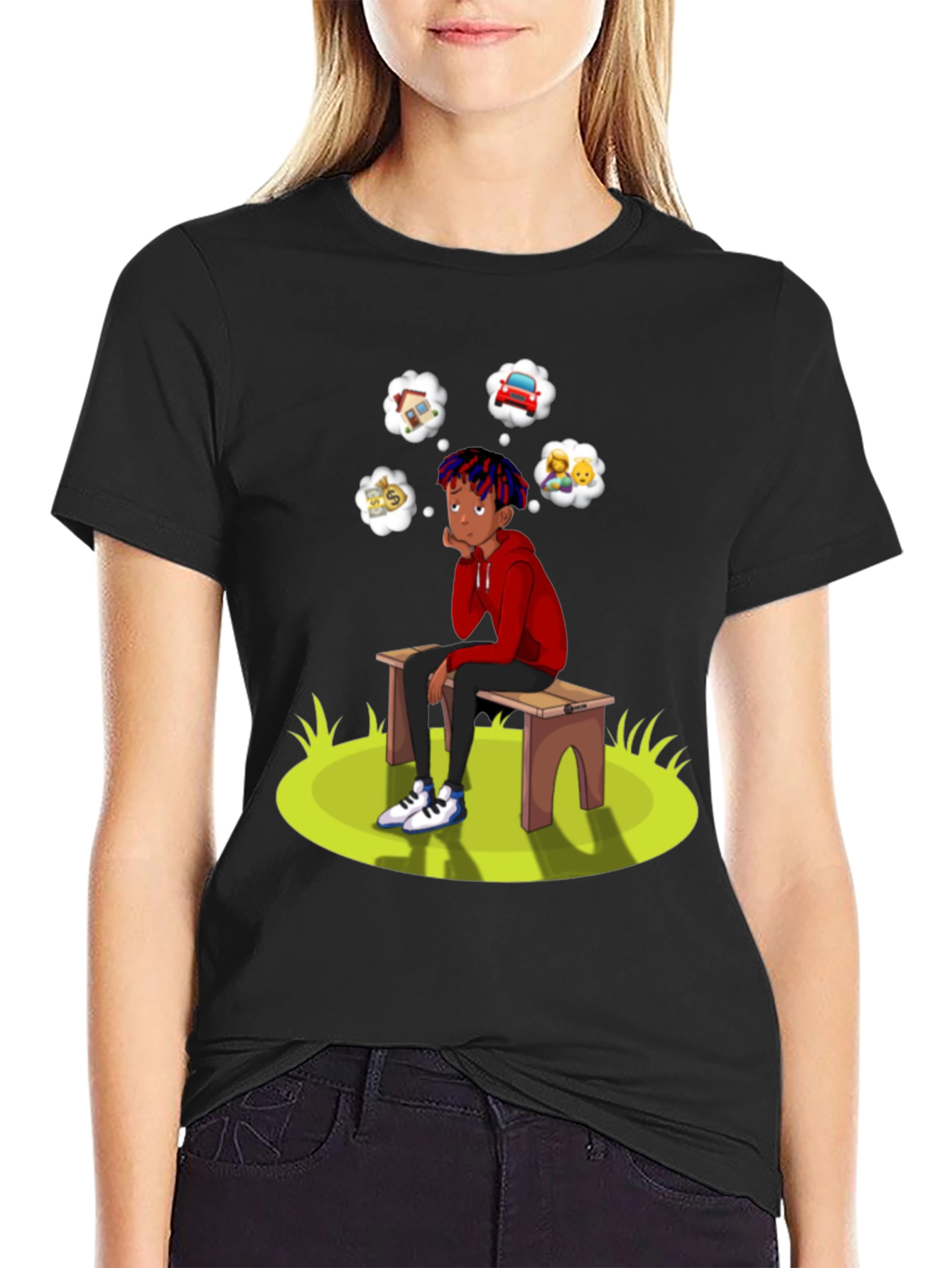 Dreamer T-Shirt Black Cotton Blend Unique Design