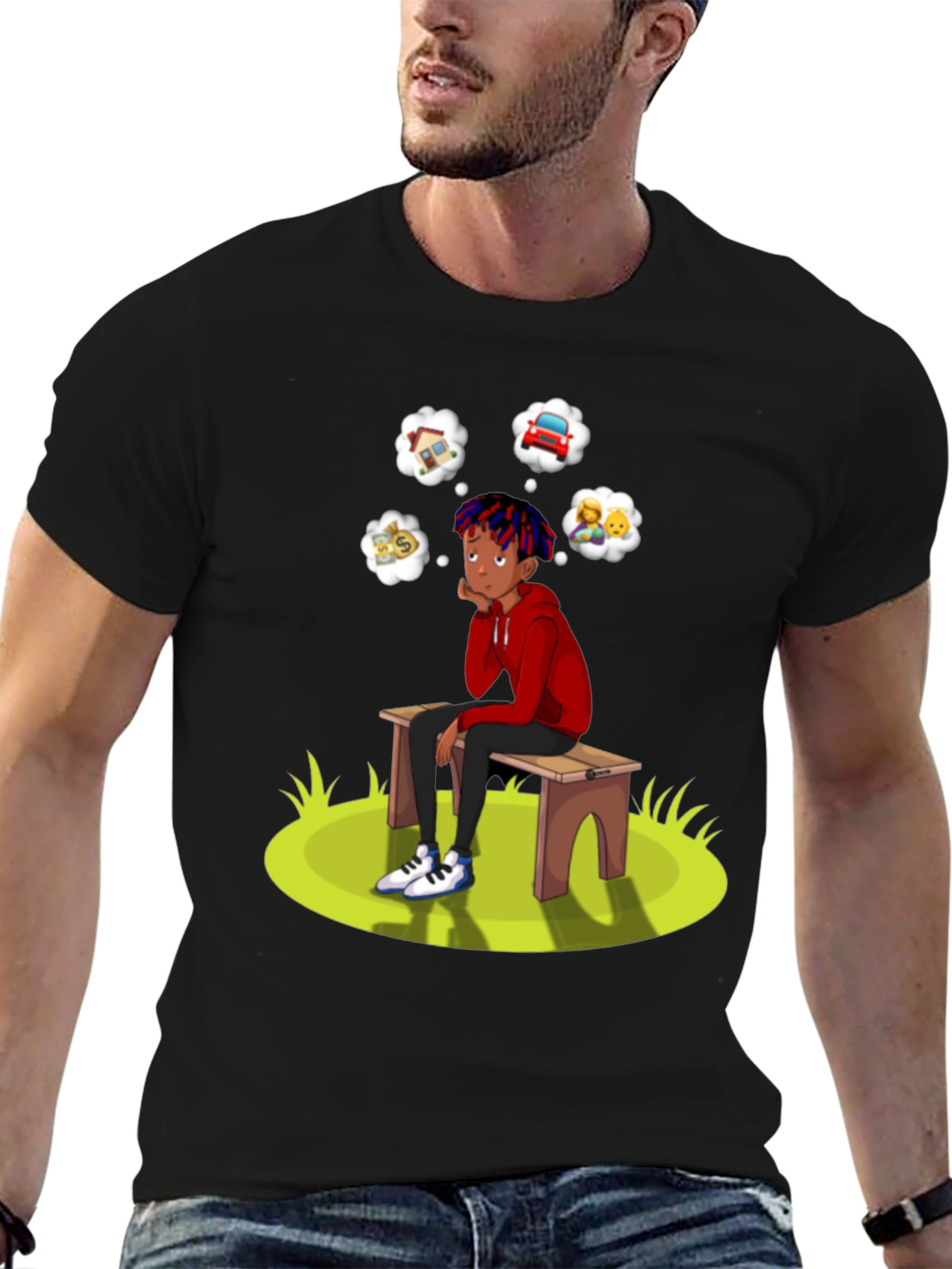 Dreamer T-Shirt Black Cotton Blend Unique Design