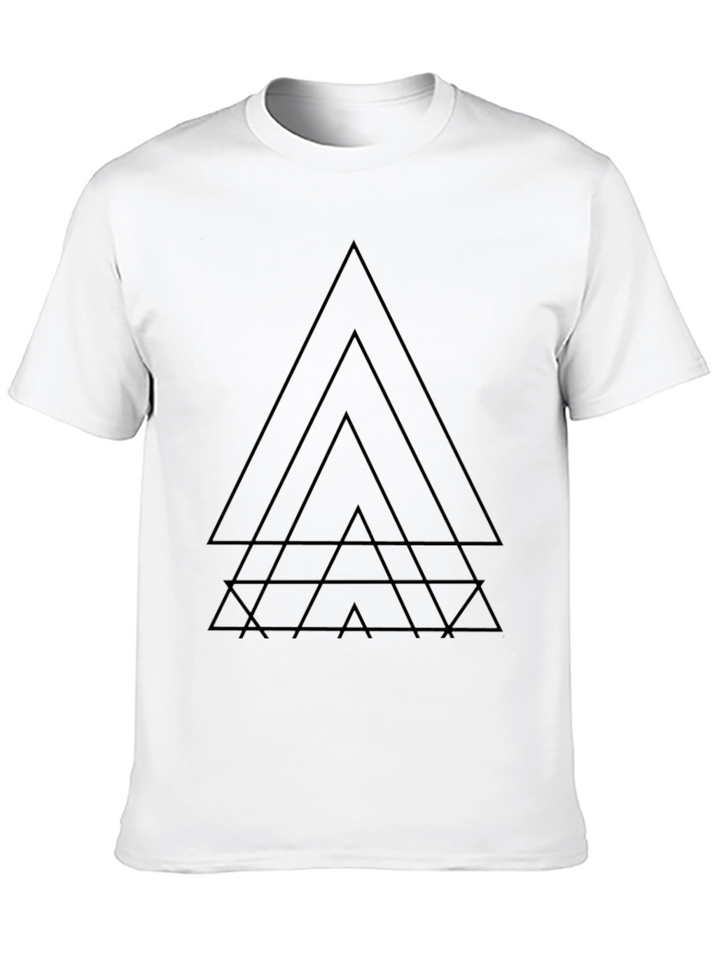 Geometric Triangle Graphic Black T-Shirt