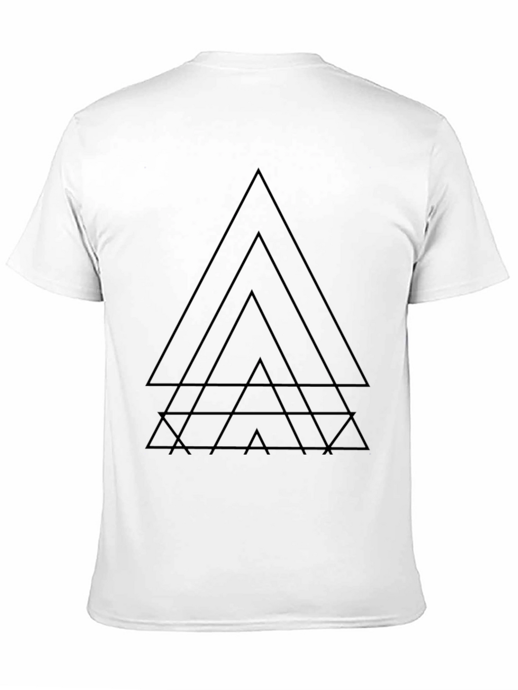 Geometric Triangle Graphic Black T-Shirt