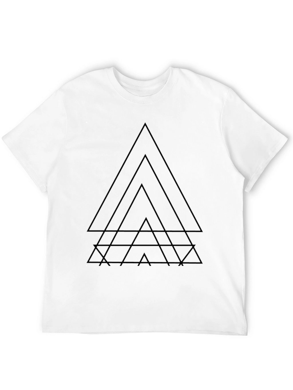 Geometric Triangle Graphic Black T-Shirt