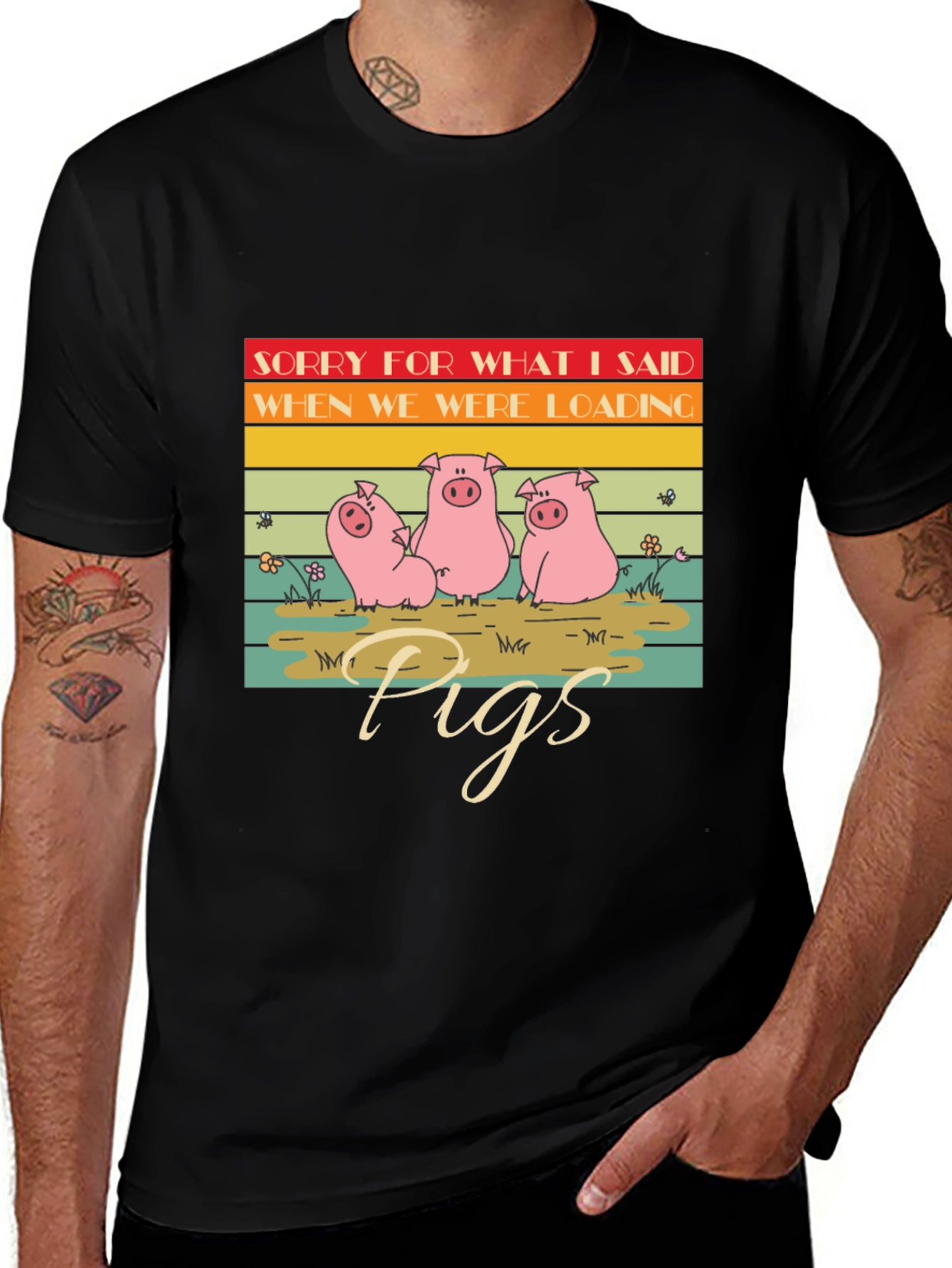 Funny Pig T-Shirt - Sorry For What I Said