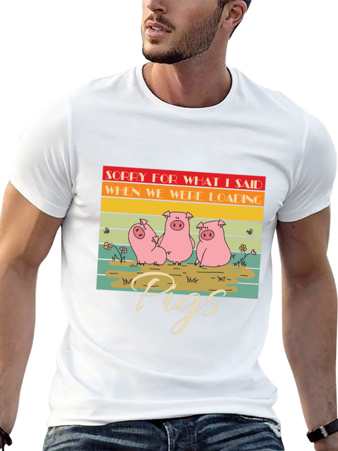 Funny Pig T-Shirt - Sorry For What I Said