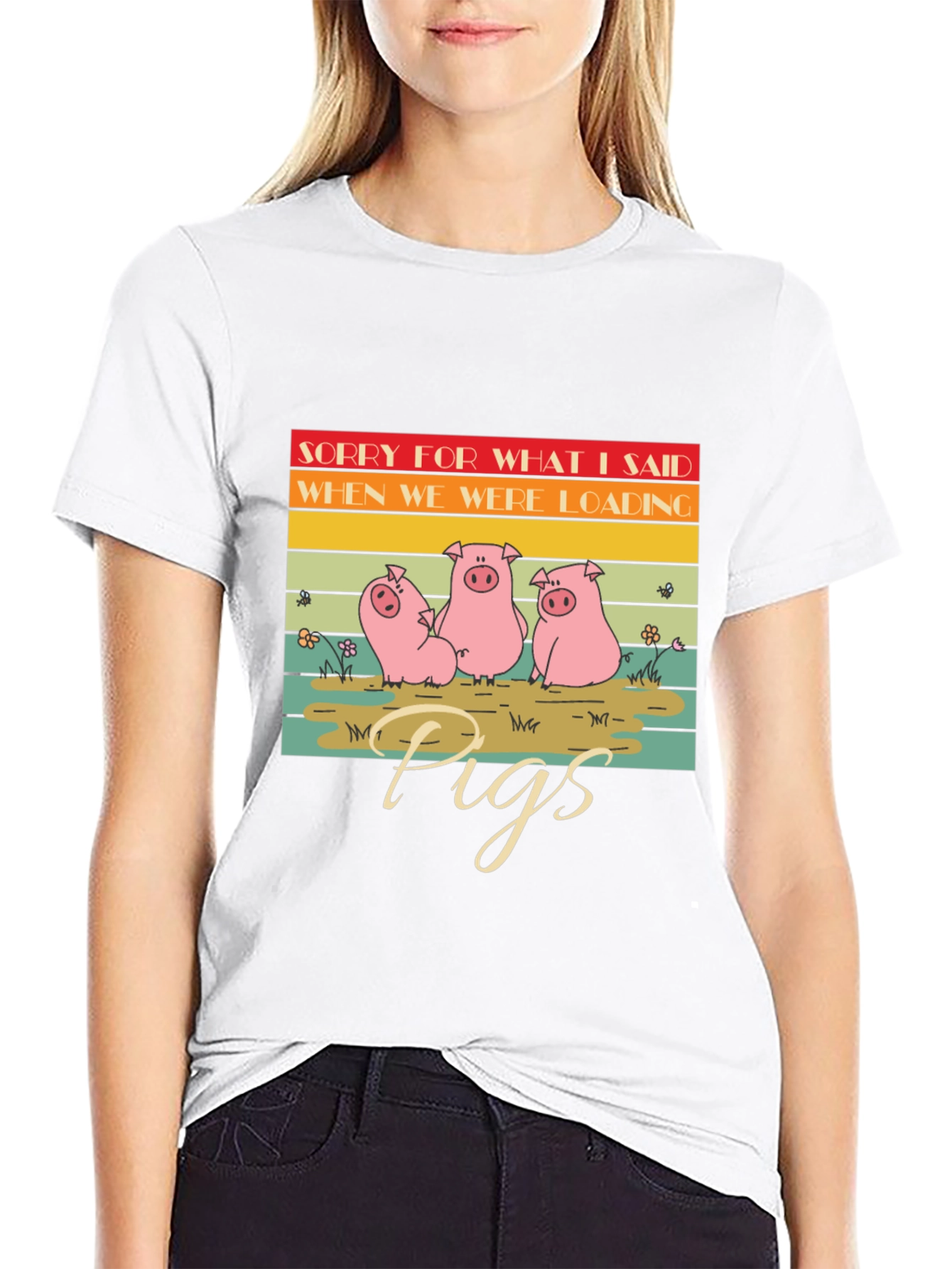 Funny Pig T-Shirt - Sorry For What I Said