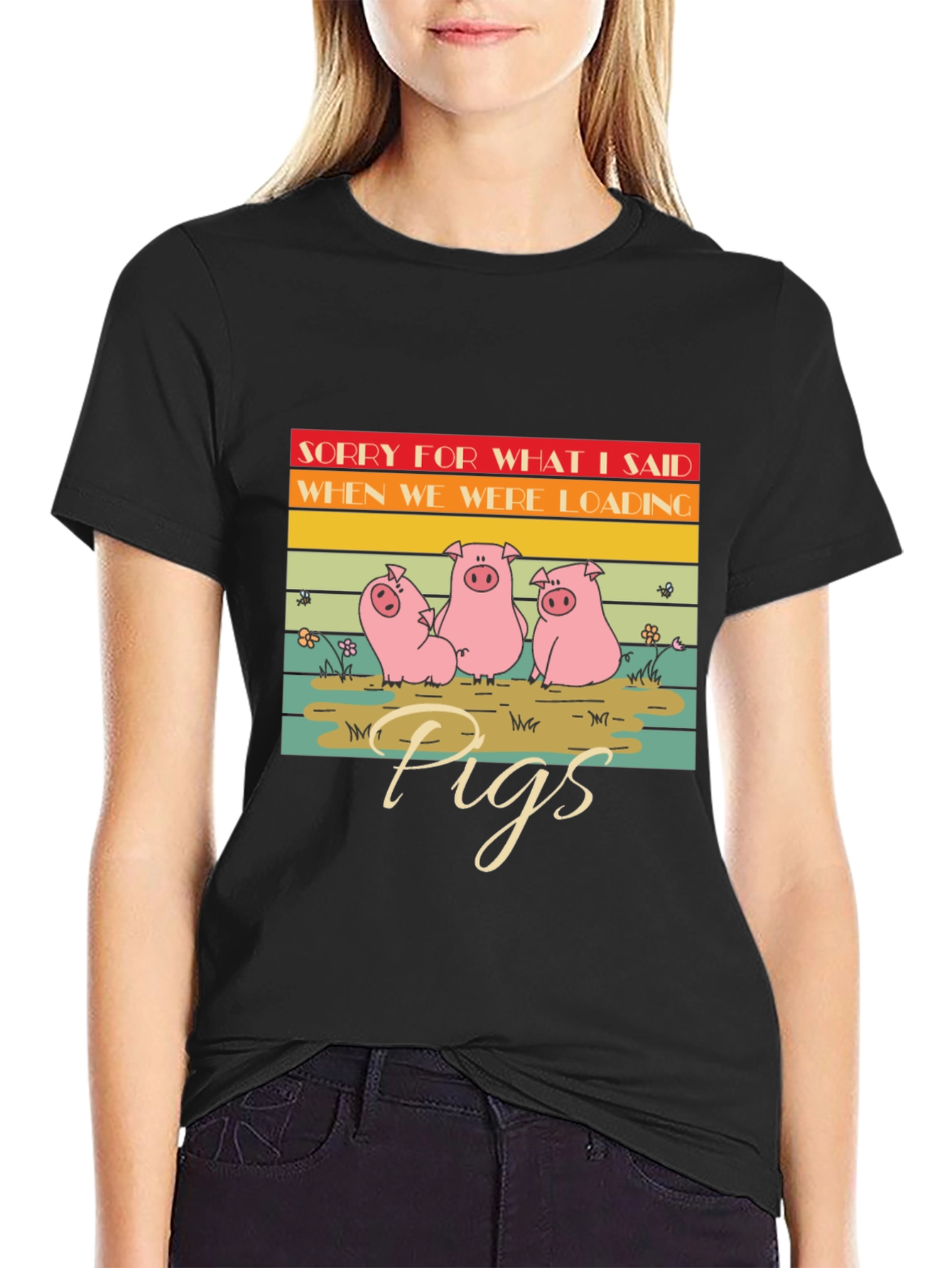 Funny Pig T-Shirt - Sorry For What I Said