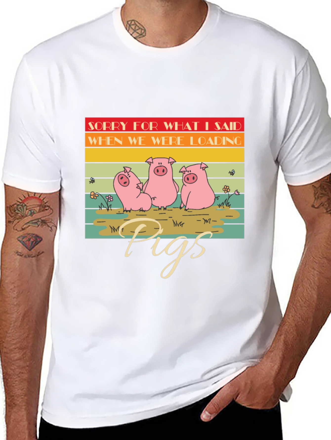 Funny Pig T-Shirt - Sorry For What I Said