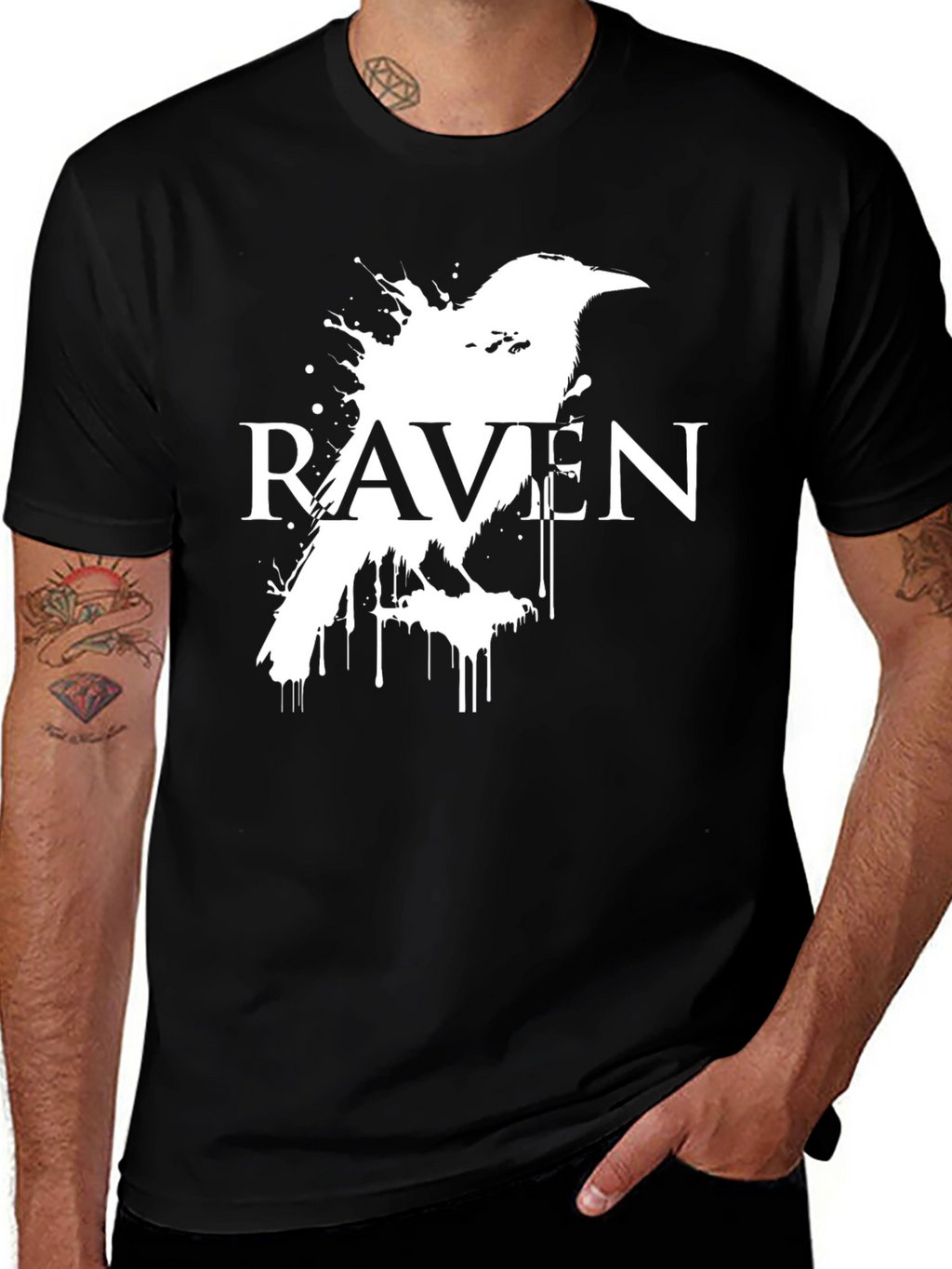 Raven Graphic Tee - Dark Bird Design