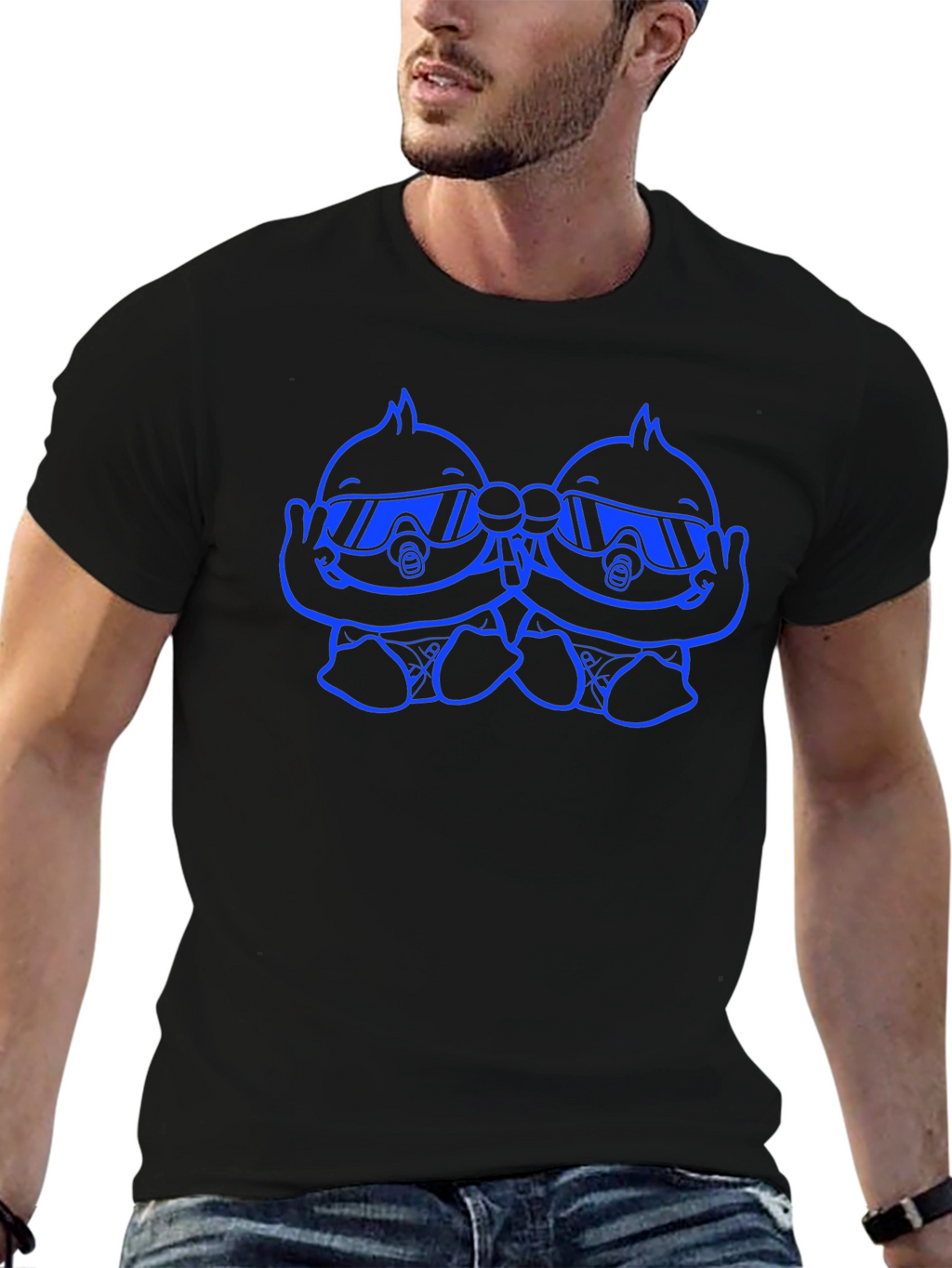 Cool Twins Graphic T-Shirt - Black
