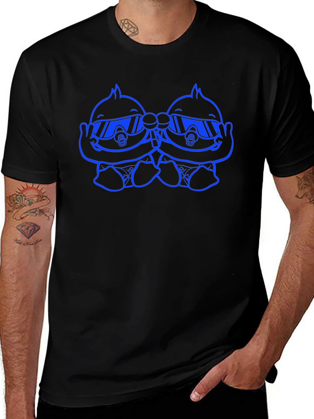Cool Twins Graphic T-Shirt - Black