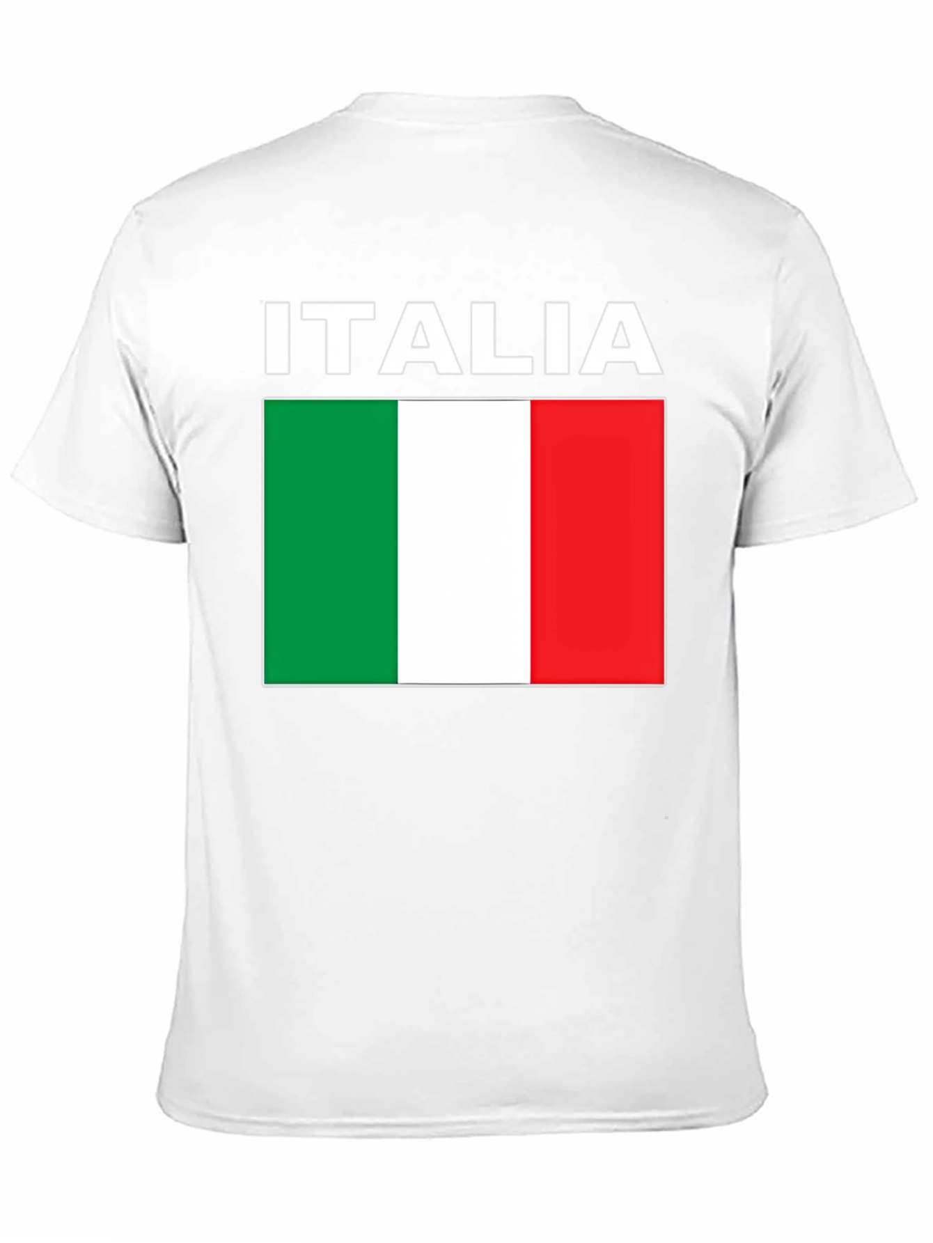 Italia Flag T-Shirt - Black Crew Neck Tee