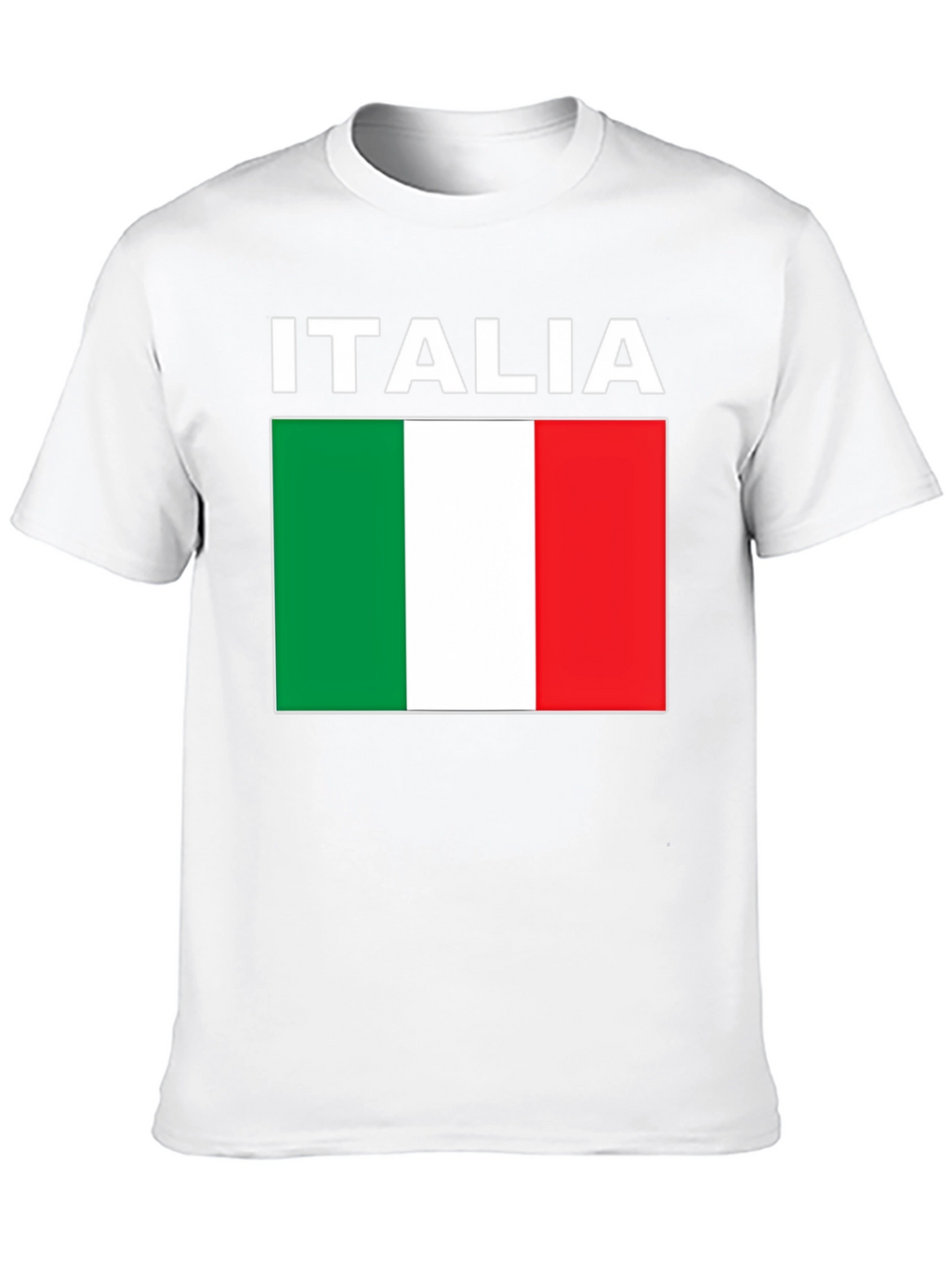 Italia Flag T-Shirt - Black Crew Neck Tee