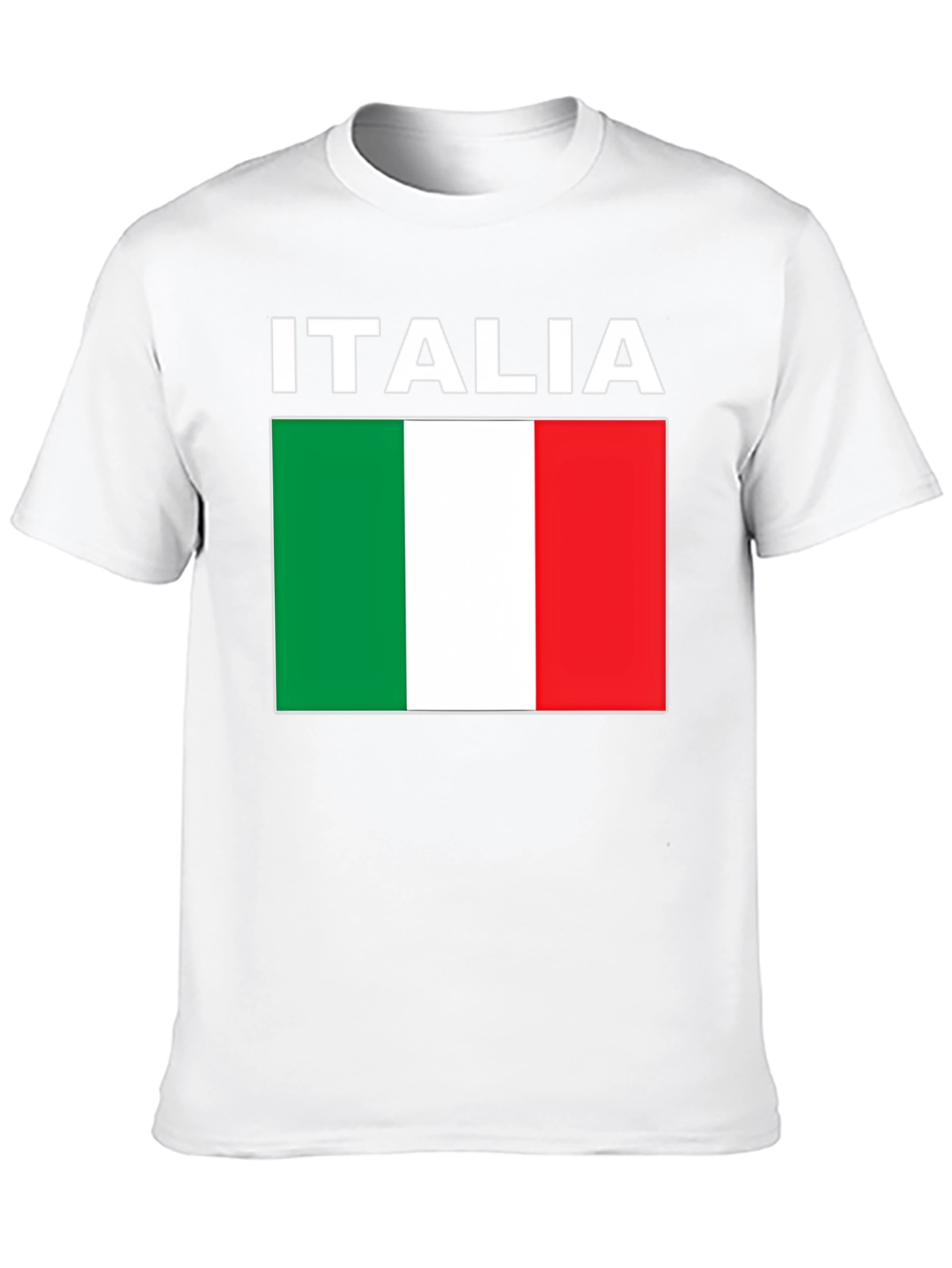 Italia Flag T-Shirt - Black Crew Neck Tee