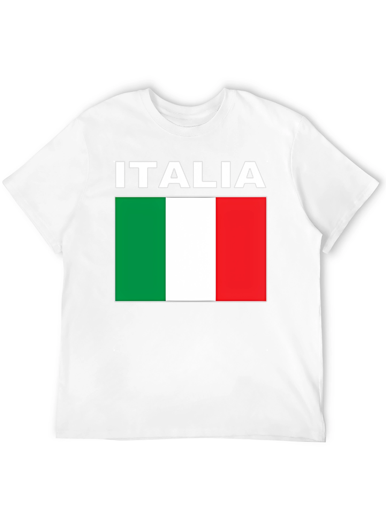 Italia Flag T-Shirt - Black Crew Neck Tee