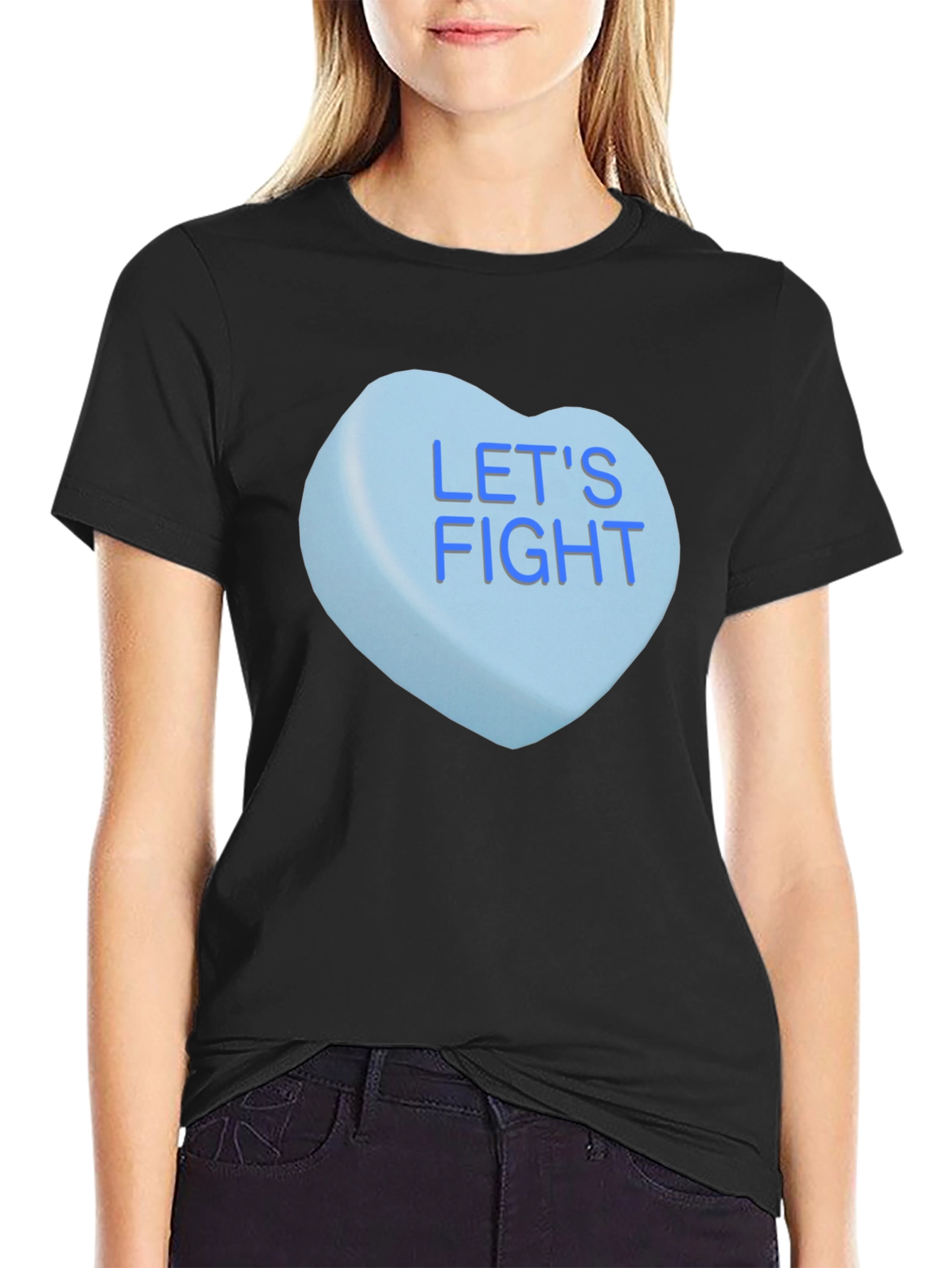 Lets Fight Candy Heart T-Shirt