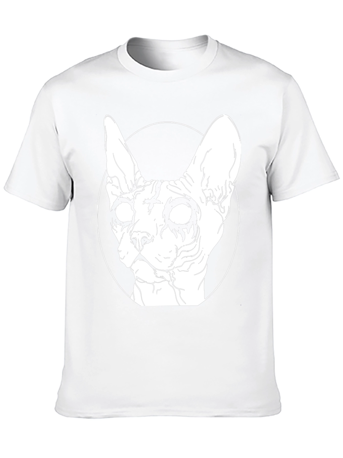 Gothic Cat T-Shirt - Sphynx Cross Design