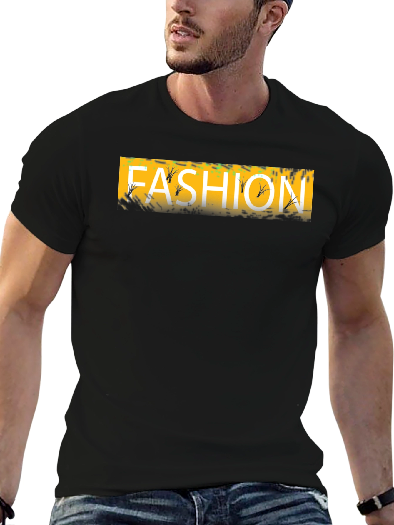 Fashion Graphic Tee - Stylish Black T-Shirt for Men