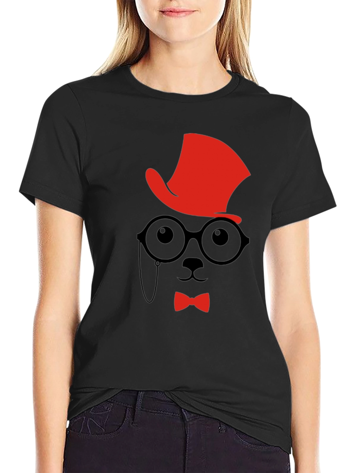 Dapper Gentleman T-Shirt - Hat Glasses and Bowtie