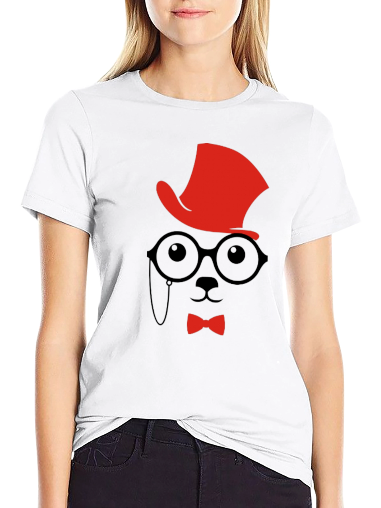 Dapper Gentleman T-Shirt - Hat Glasses and Bowtie