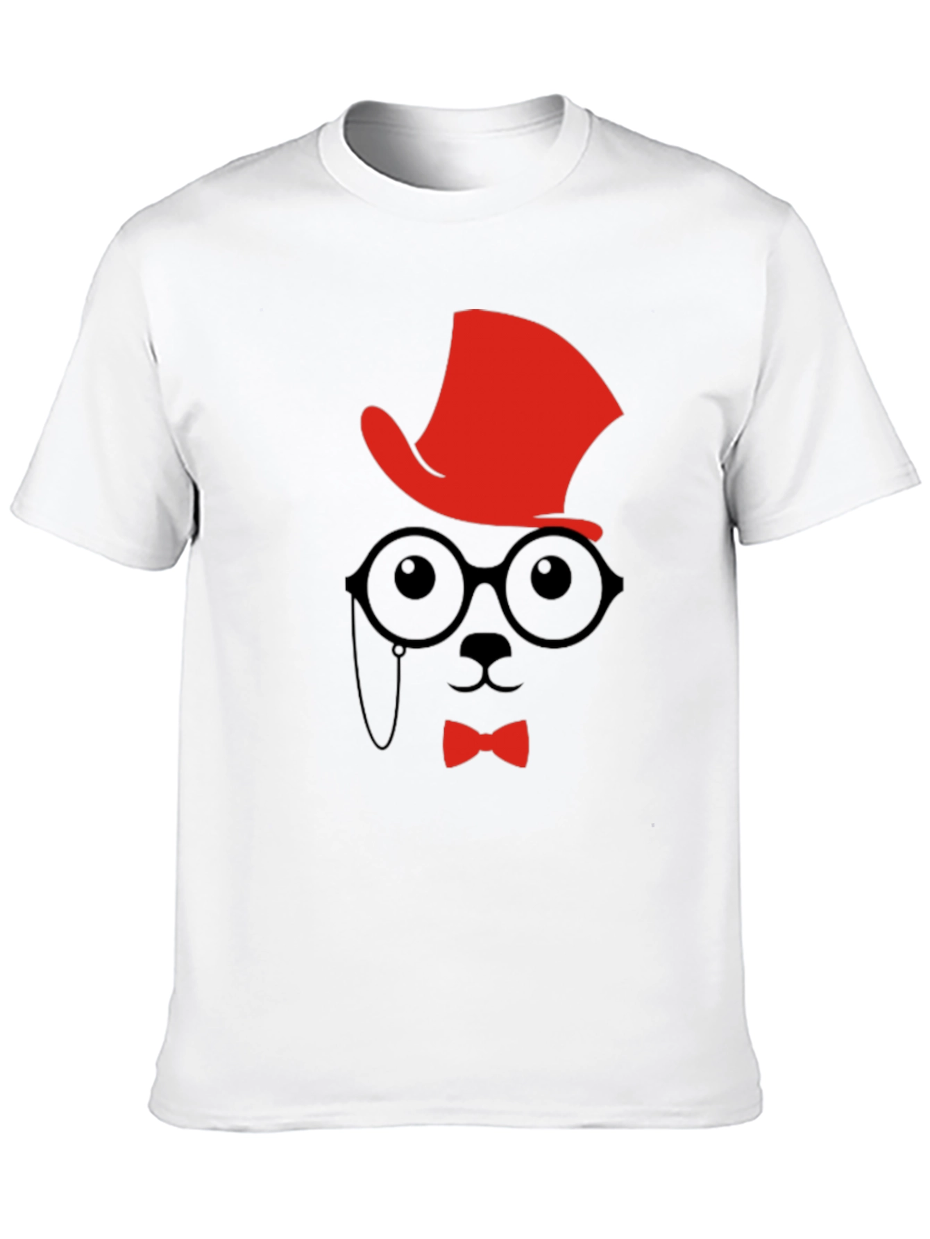 Dapper Gentleman T-Shirt - Hat Glasses and Bowtie