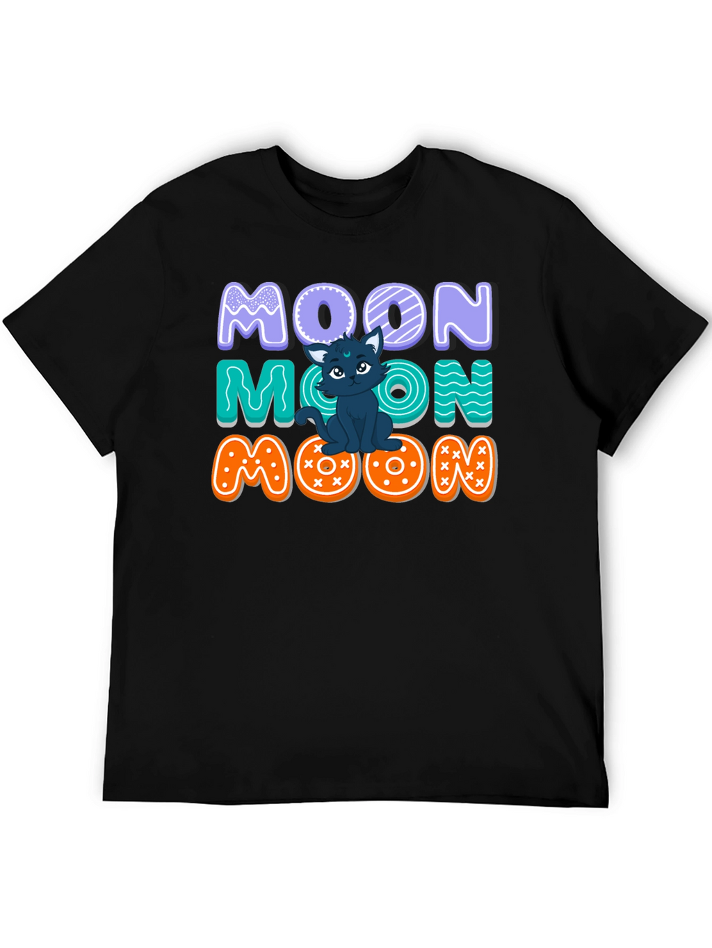 Cute Cat Moon Graphic T-Shirt