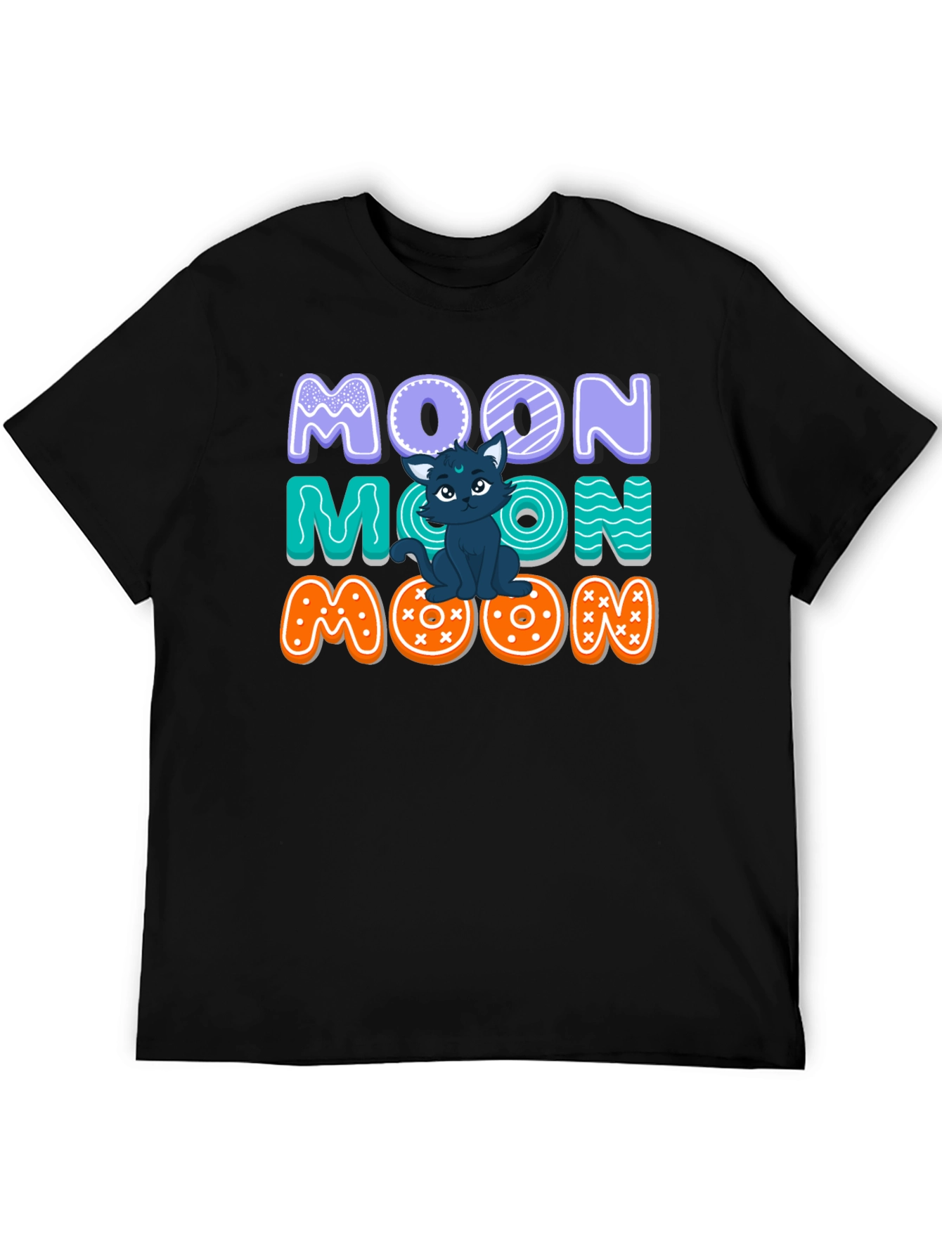 Cute Cat Moon Graphic T-Shirt