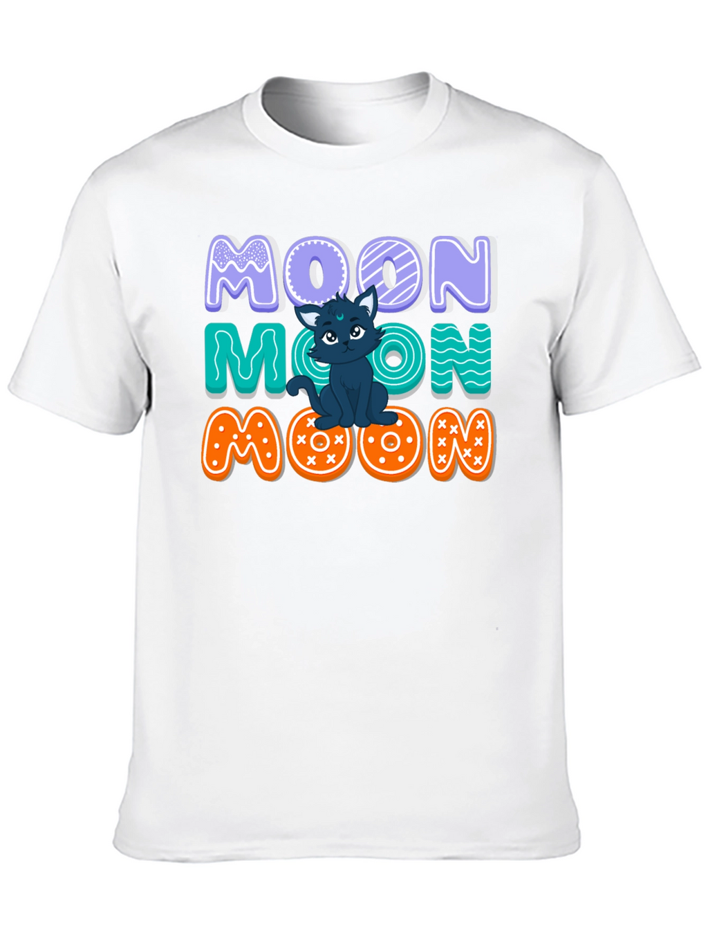 Cute Cat Moon Graphic T-Shirt