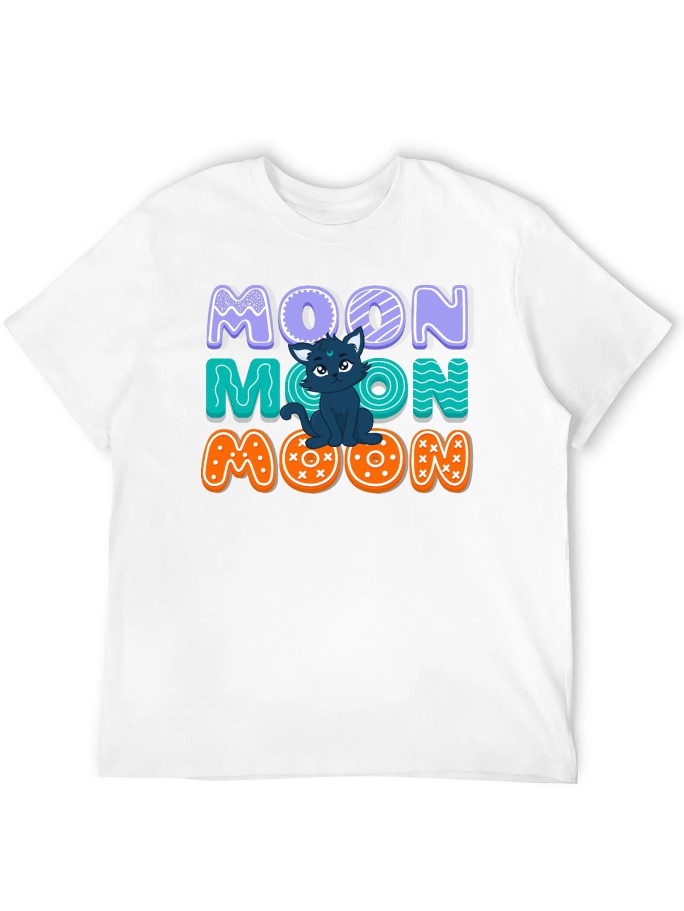 Cute Cat Moon Graphic T-Shirt