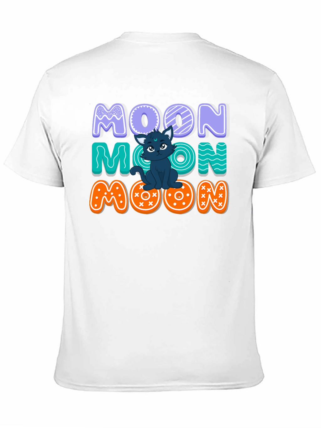 Cute Cat Moon Graphic T-Shirt